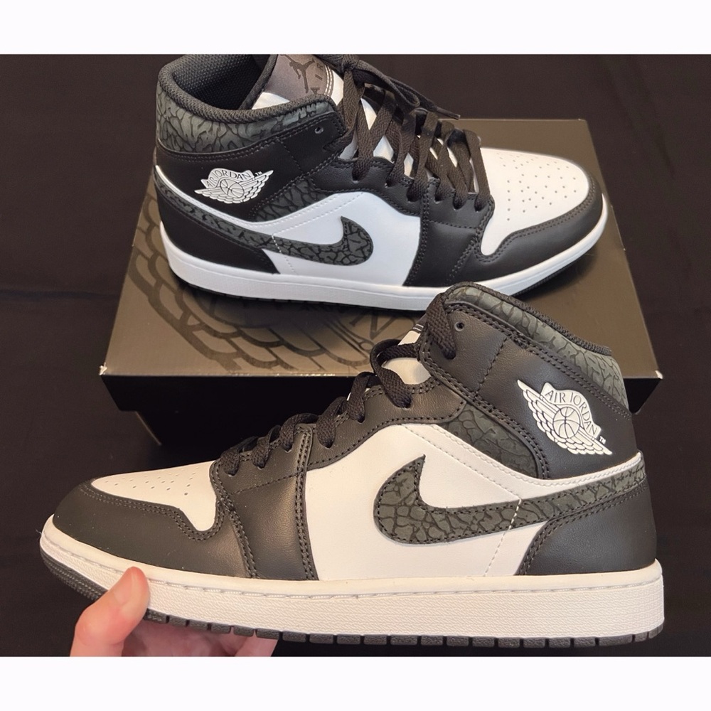 NIB Nike Jordan 1 SE Panda Elephant Off Noir Black White Men Size 9.5